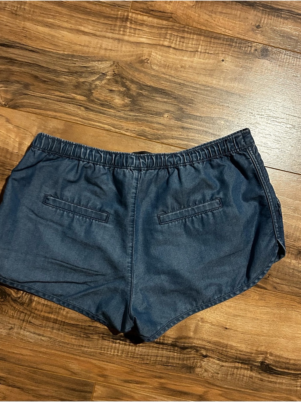 Abercrombie & Fitch Blue soft Denim Drawstring Shorts - Picture 4 of 4